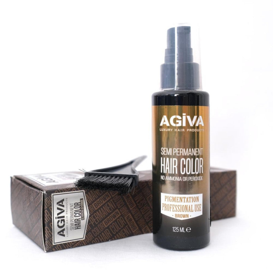 Agiva Couleur Brun Semi-Permanent Pour Les Cheveux Et La Barbe 125ML